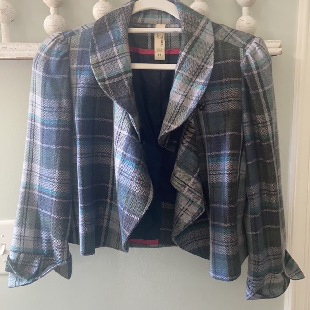 Plaid Cropped Fossil Jacket